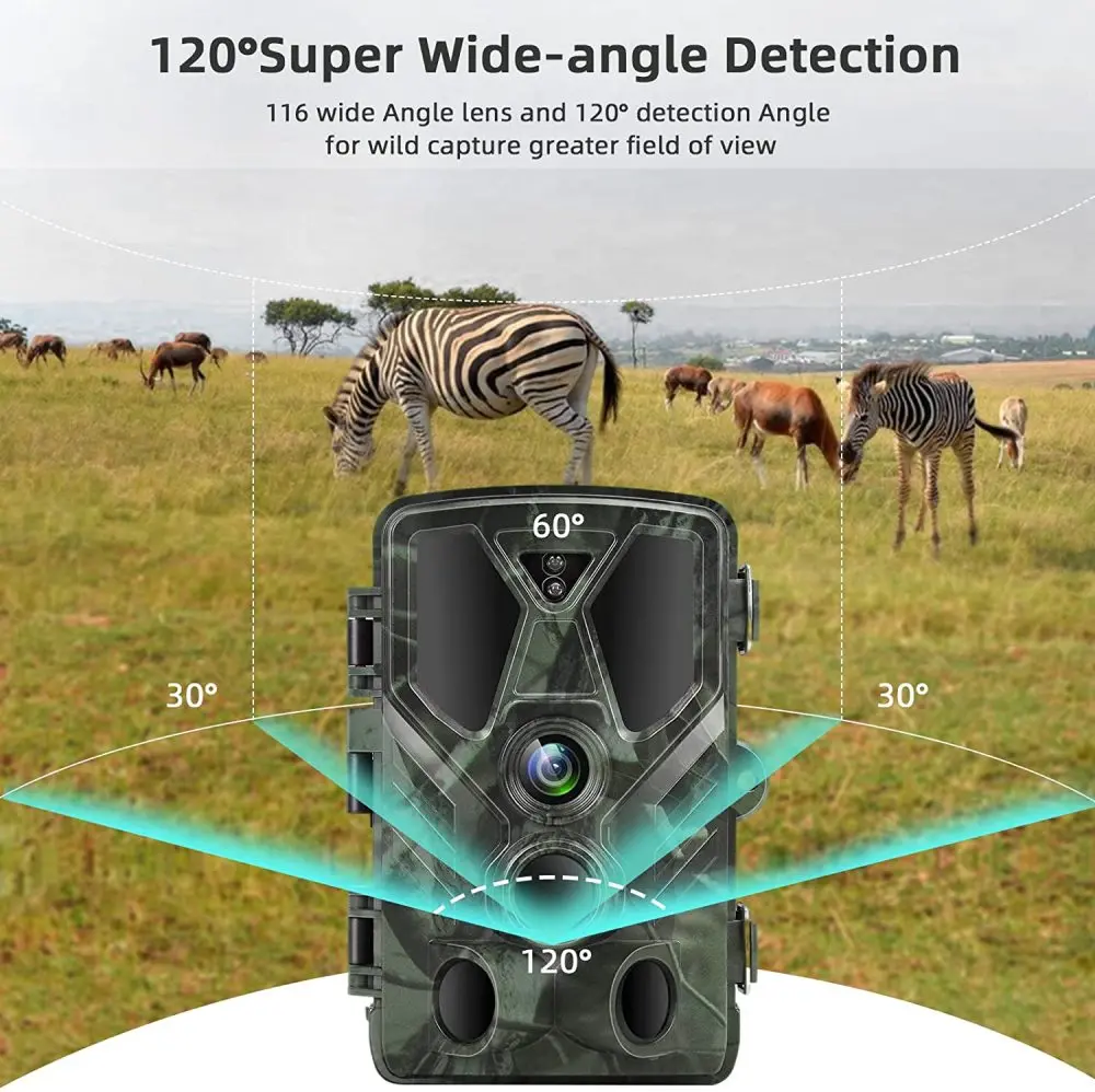 Wildlife Camera  2.7K 24MP GameTrail Camera Nature Garden Wildlife Night Vision IR LED  Motion Activated Waterproof Camera Trap