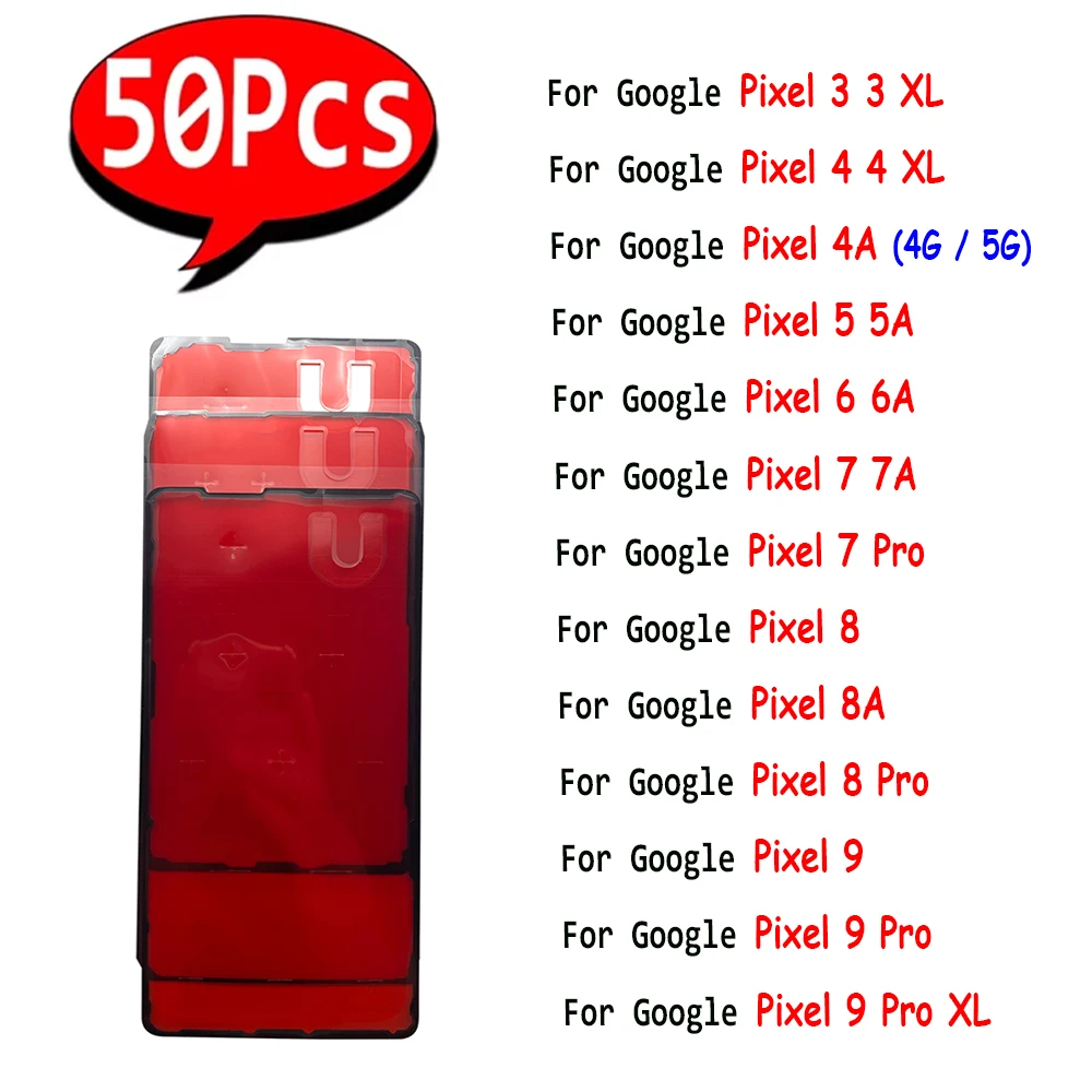 

50 шт., клейкая лента для ЖК-дисплея, рамка, наклейка, клейкие детали для Google Pixel 3 4 5 6 7 8 Pro 4A 5A 6A 7A 8A 9 Pro XL