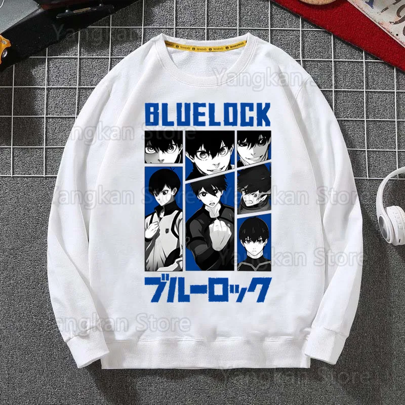 Blue Lock Isagi Yoichi Spring Autumn Male Casual Hoodies Sweatshirts Men's White Color Hoodies Sweatshirt Tops