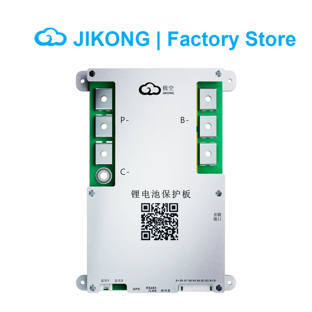 JIKONG Smart BMS B2A8S30P تيار الإخراج المستمر 300A التوازن النشط الحالي 2A Liion LiFepo4 LTO BMS 4S 5S 6S 7S 8S BT RS485