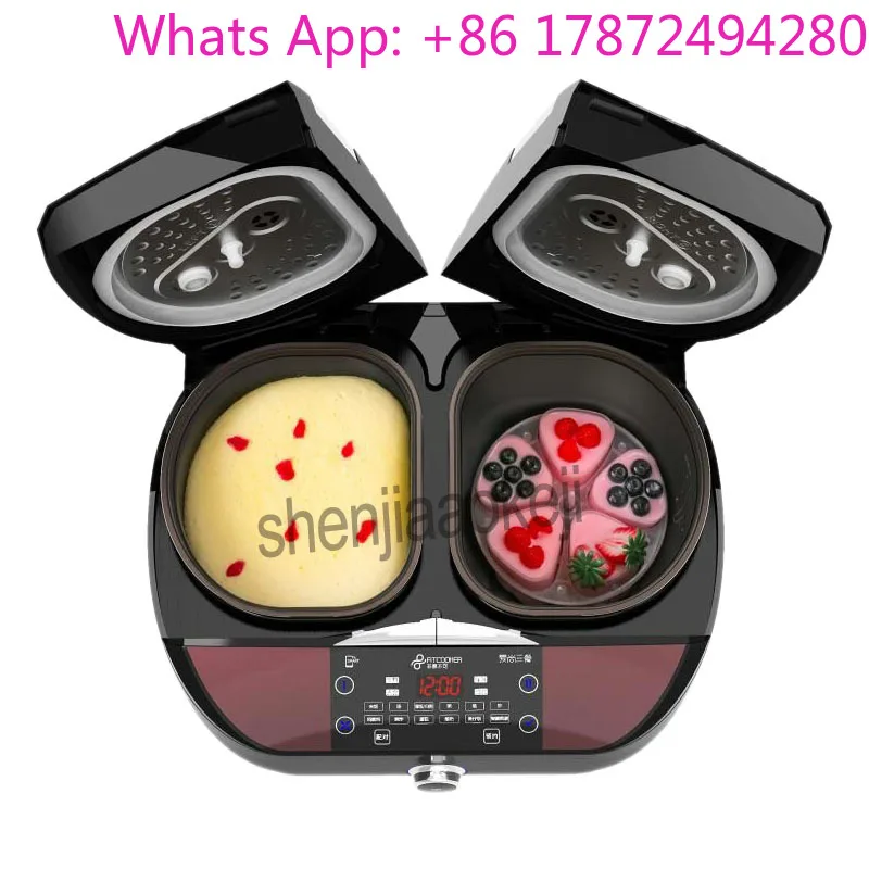 1pc Multi-function Rice Cooker Smart Dual Liner Kitchenware Double Bile Intelligent 9L Automatic Household Can Be Timed 220-240v