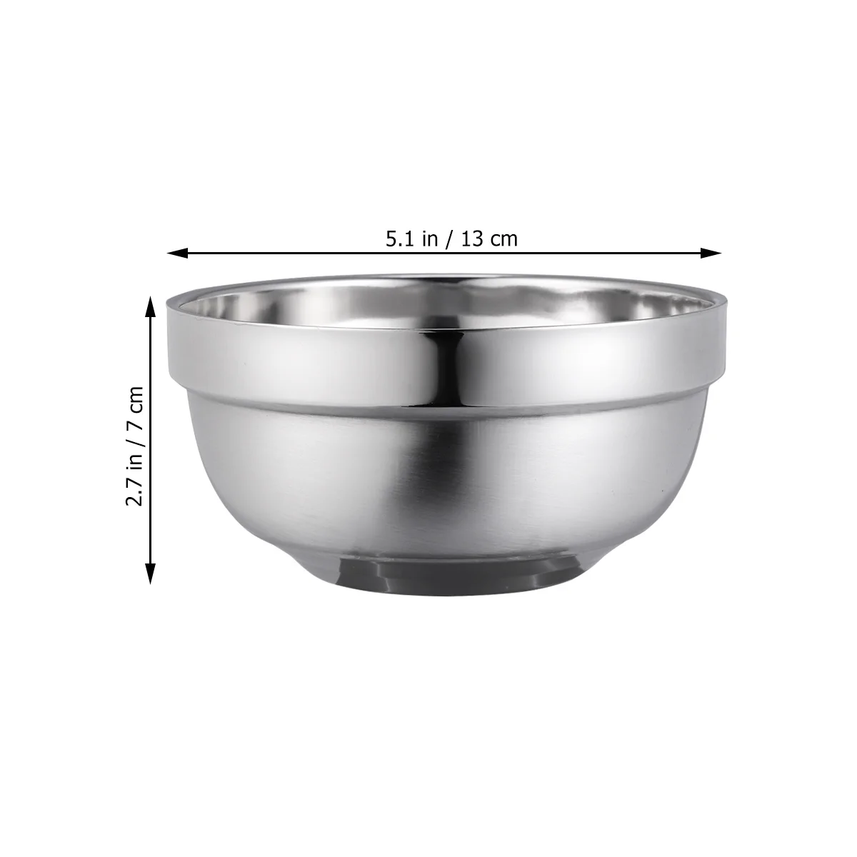 

2pcs 13Cm Stainless Steel Anti-Hot Double Wall Insulated Rice Bowl Korean Style Metal Soup Bowl For Kids Home Camping Beach