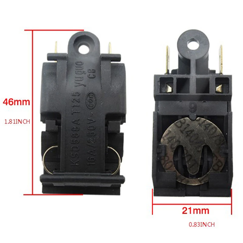 1Pcs Black 13A/16A Switch Electric Kettle Thermostat Switch Steam Pressure Jump Switch Kitchen Parts Accessories