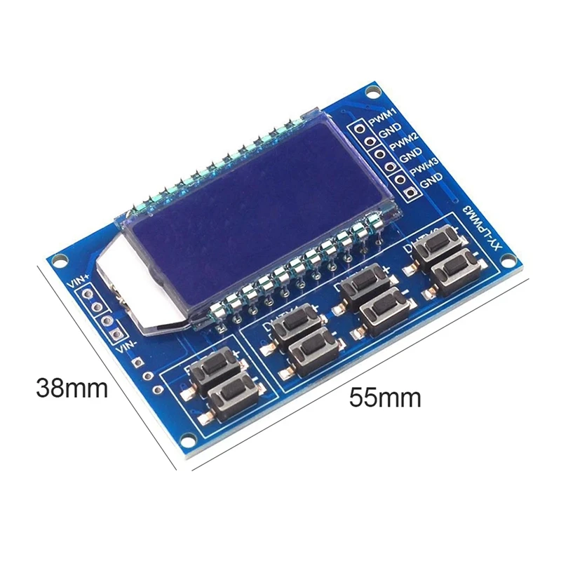 Modulo generatore di segnale PWM regolabile 3.3-30V 1Hz-150KHz Display LCD digitale a onda quadrata ciclo di lavoro con frequenza a impulsi a 3 canali