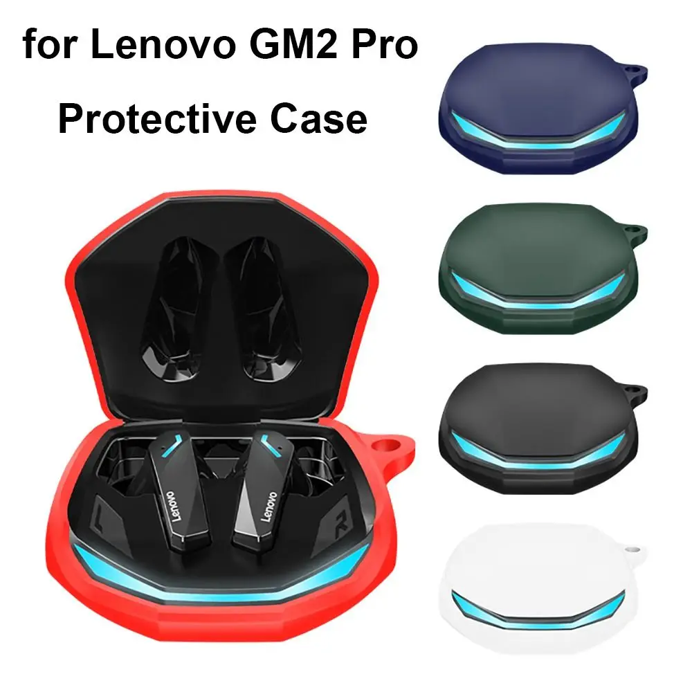 Silicone Headphone Storage Case For Lenovo GM2 PRO Wireless Headset Cover Carry Bag with Carabiner Shockproof Earphone Protector