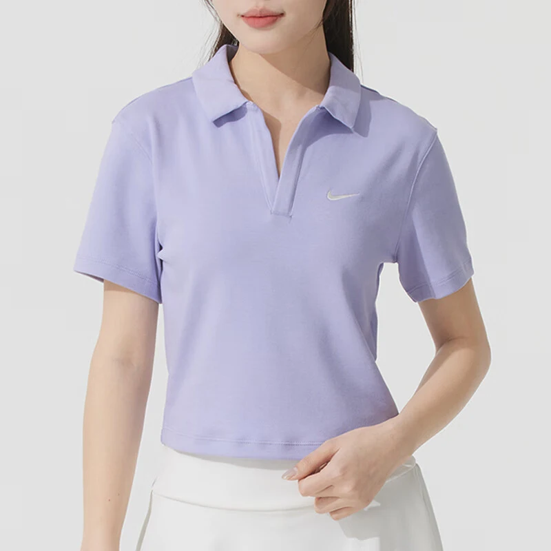 

Оригинальная летняя женская рубашка поло Nike 2025 с воротником и коротким вязаным воротником DV7885-533