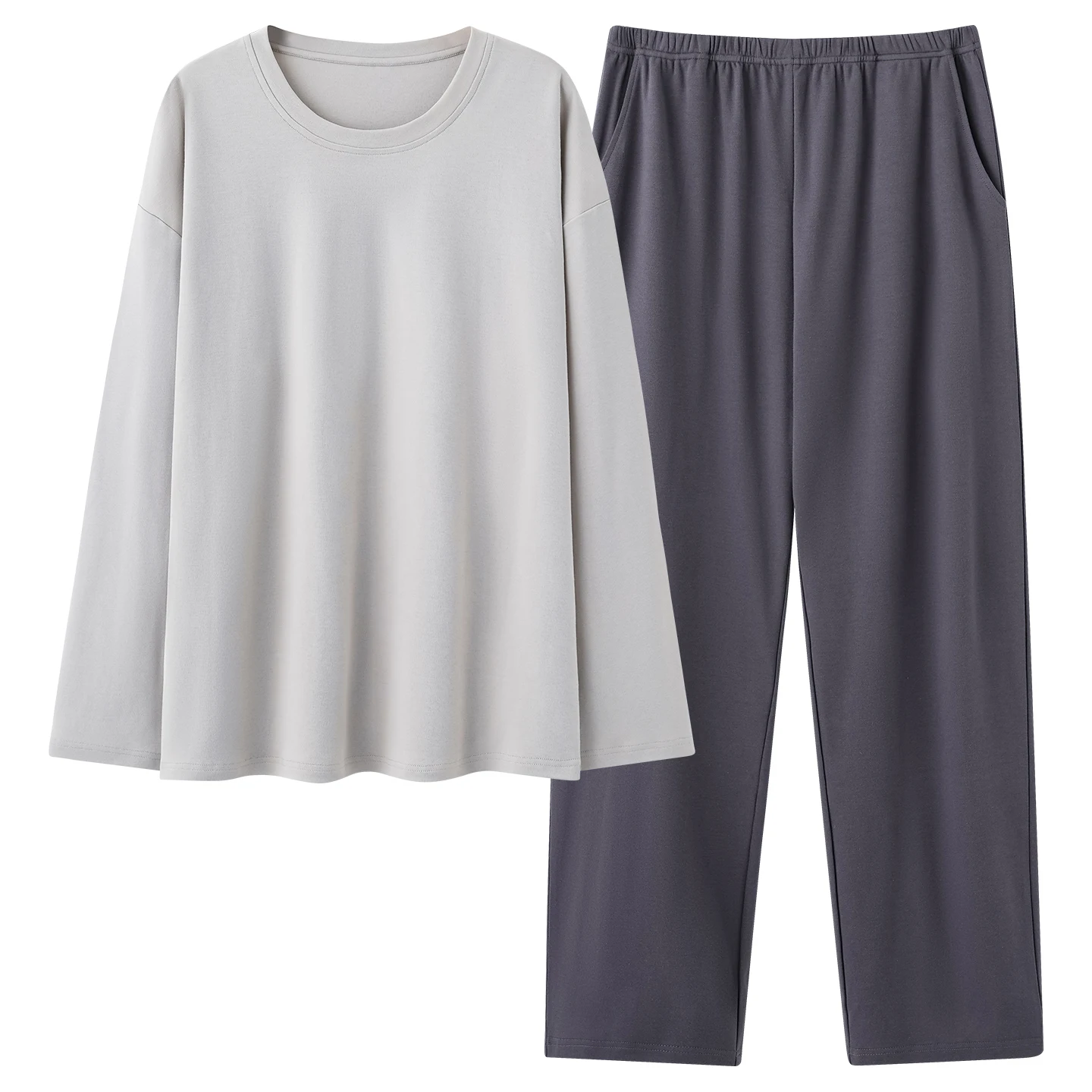 Autumn Pajamas Set Male Full Pure Cotton Sleepwear Home Clothing Spring Long Sleeves Tops + Striped Pants Leisure Pyjamas Suit