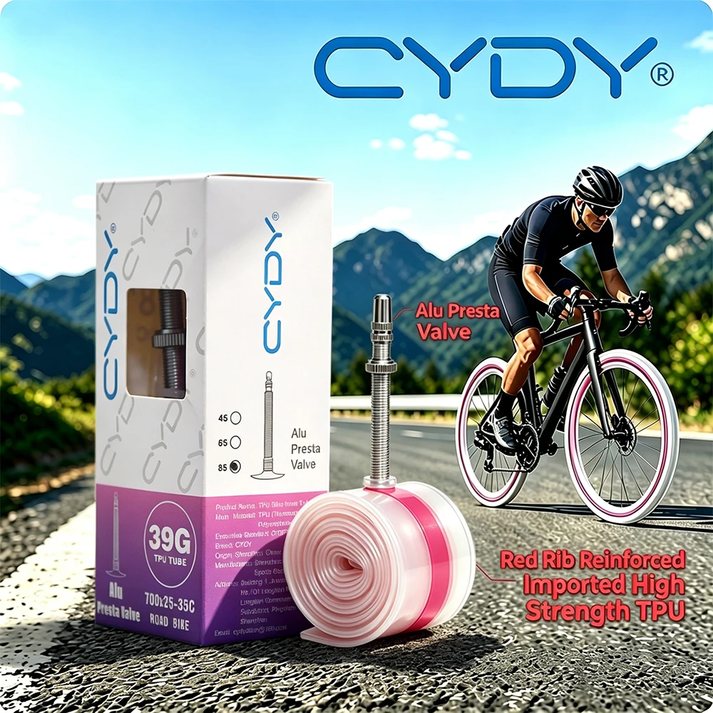 39G CYDY Newly Upgraded Two-tone  Bicycle TPU Inner Tube 700C 700x25-35C Road Bike Tear Resistant Inner Tuber