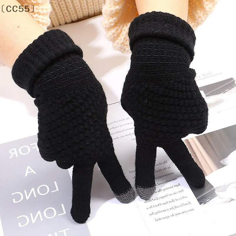 maveraCC55 Gants pour écran tactile d'automne et d'hiver tricotés jacquard épais et chauds pour hommes et femmes gants antidérapants pliables