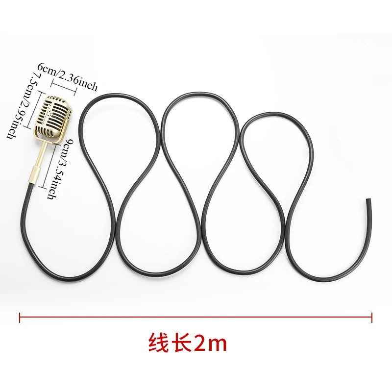 Factory hanging vintage ribbon microphone prop retro studio antique style fake Mic Prop Model for Bar Decoration Electroplated