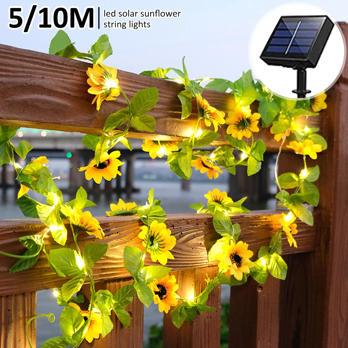 

Solar Sunflower String Lights Artificial Flower Garlands Light IP65 Waterproof Solar LED Light Garden Decor Balcony Fairy String