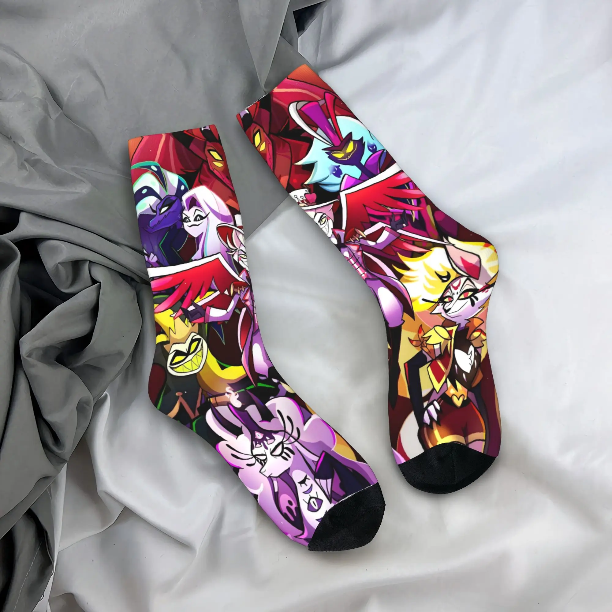 Hazbins Hotels أنيمي الجوارب المضادة للانزلاق جوارب الكبار الرجال جودة الجوارب الرياضية في الهواء الطلق الشتاء موضة الجوارب المخصصة #1