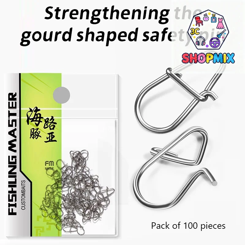 100 قطعة مقاطع الصيد سريع كرانكبيت الطقات الصيد السحر موصلات المياه المالحة الصيد الثنائي قفل إغراء المقاوم للصدأ #1