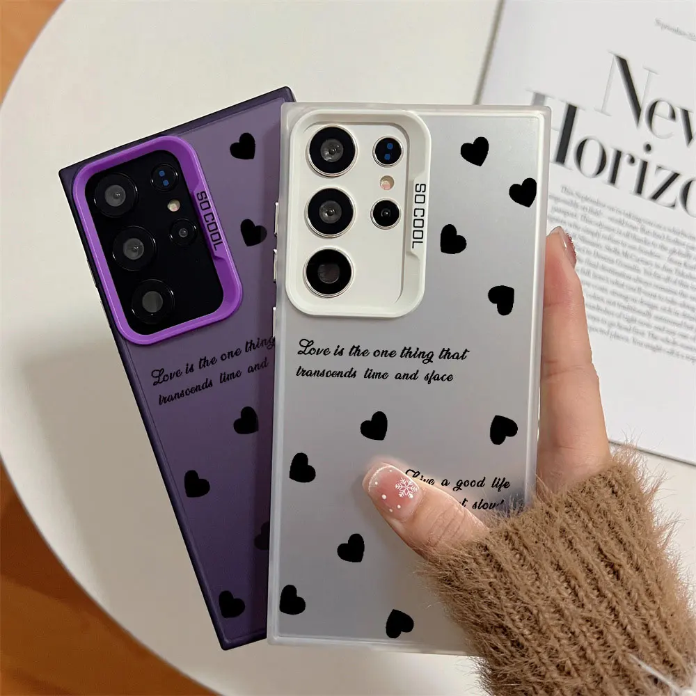 New Love Heart Print Phone Case For Samsung Galaxy A71 A72 A73 A56 A55 A54 A53 A52 A52s A51 A50 4G 5G Anti-Scratch Hard Cover