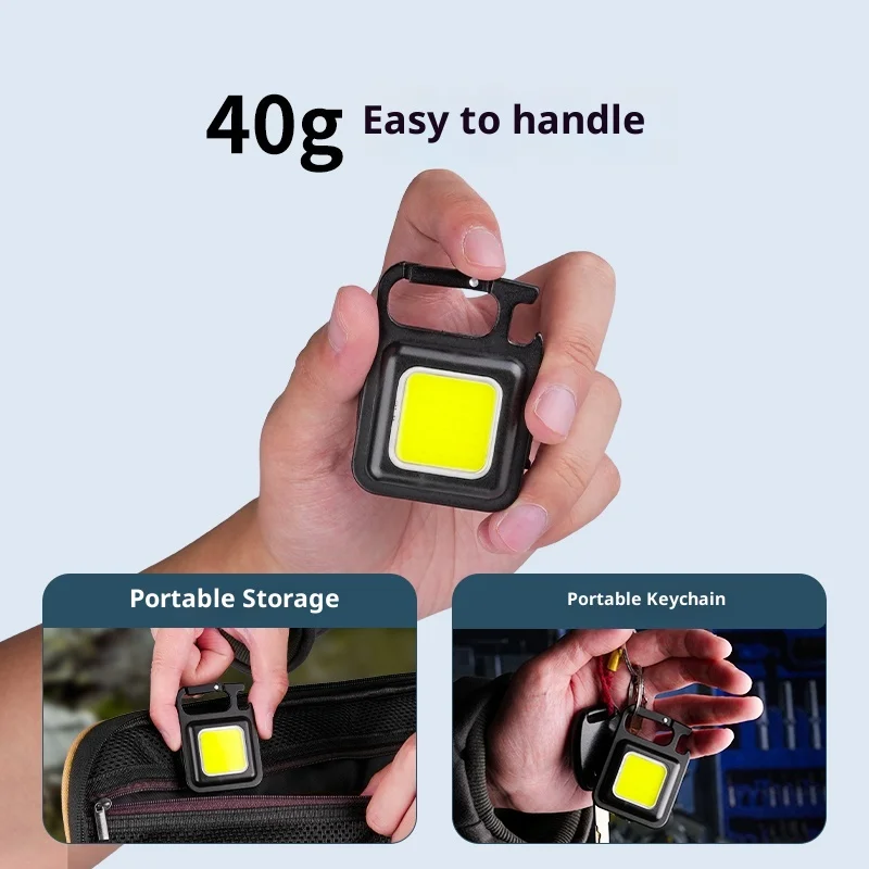 FUNAYA Wielofunkcyjna latarka brelokowa dalekiego zasięgu ładowalna mała przenośna mini latarka do naprawy samochodów 40g magnetyczna 4 tryby