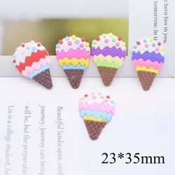 30Pcs Sunmmer Ice Cream Rubber Patches 3D Flatback Stone Embellishment DIY Scrapbook Crafts