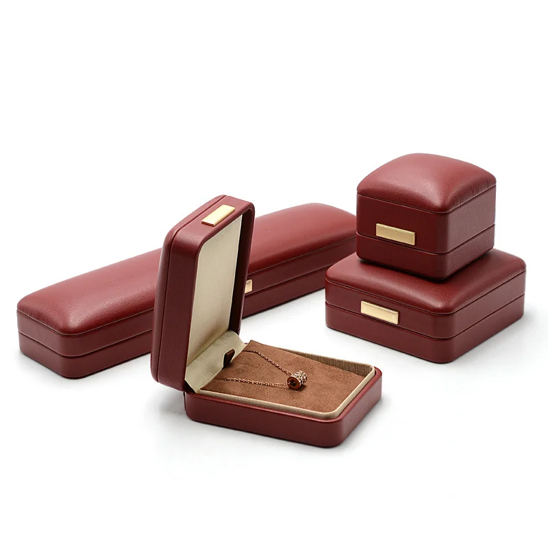 

Премиум-шкатулка для драгоценностей из искусственной кожи, кольцо, кулон, ожерелье, браслет, витрина для хранения, высокое качество, элегантные упаковочные материалы