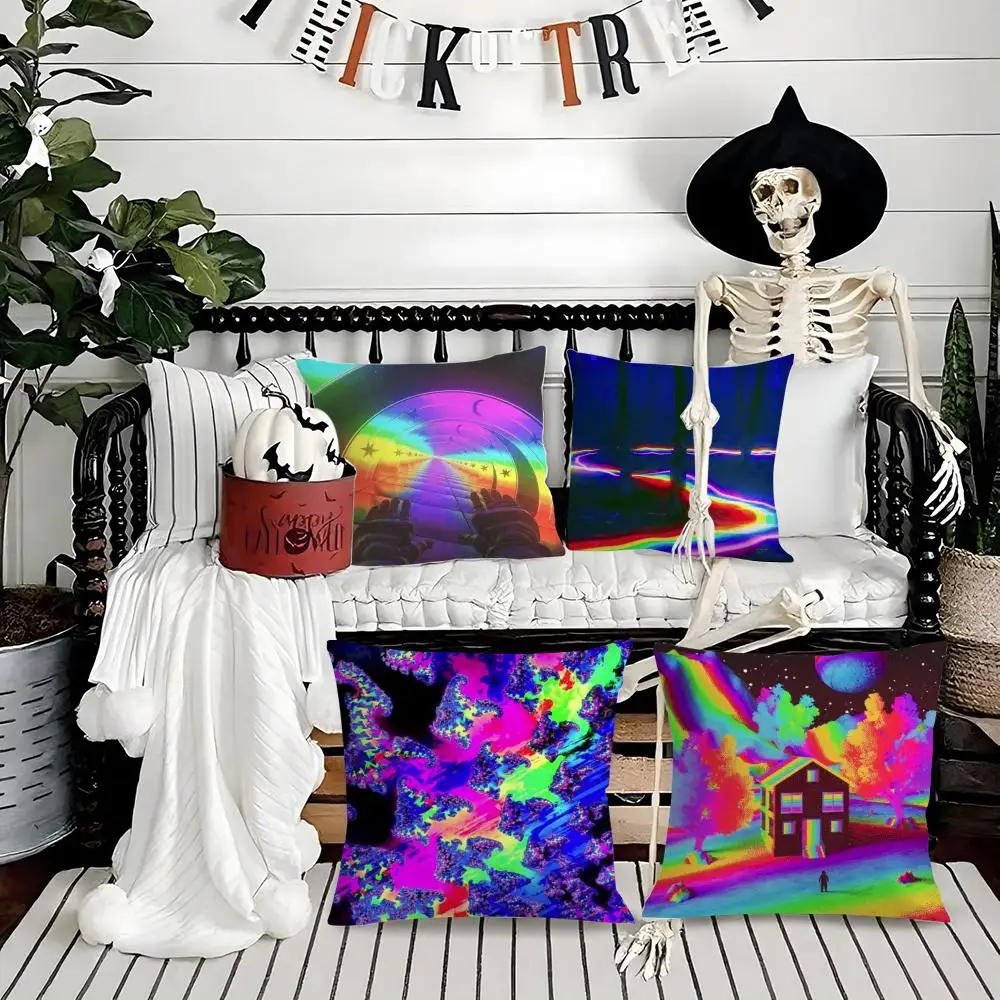 كيس وسادة رائع على شكل حرف N من النيون، غطاء وسادة أريكة حريري قصير من القطيفة مع سحاب غير مرئي مقاوم للغبار لديكور المنزل #3