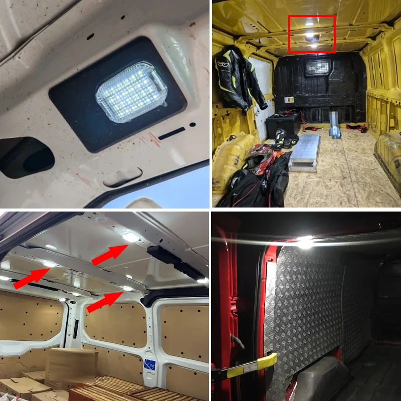 2PC For Ford E-Transit 2022-2024 Transit Connect 2014-2023 For Ford Transit Custom LED Interior Cargo Dome Light Car Accessories