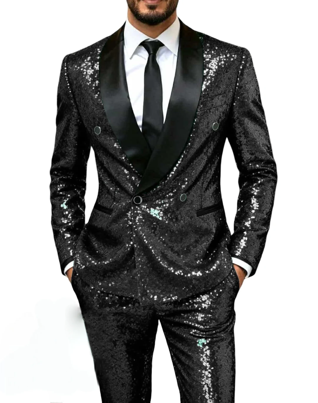 بلينغ الترتر حفلة موسيقية الدعاوى للرجال مزدوجة الصدر سليم صالح حفل زفاف سهرة 2 قطع شال التلبيب المشاهير الذكور بدلة على الموضة