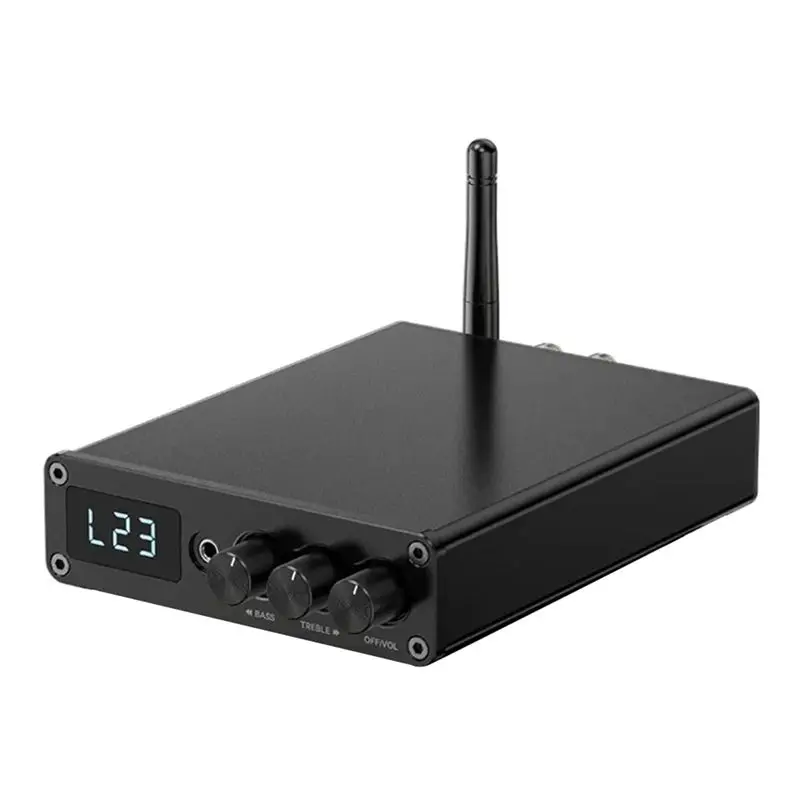 N82R TPA3116D2 2X100w Class D Power Amplifier Bluetooth 5.3 2.0 Audio Amplifier 2 Microphone USB Input With Remote US PLUG