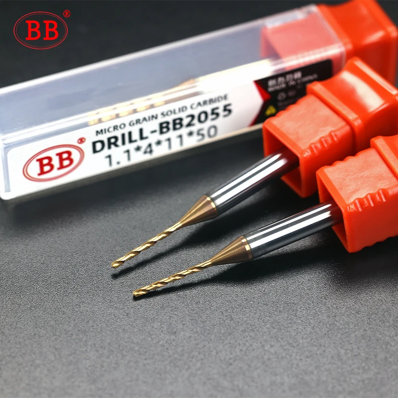 BB 0.3 ~ 2.02mm mikro wiertła z węglika spiekanego Mini CNC otwór Making 3D Shank średnica 4mm D4 metalowa stal z tworzywa sztucznego 1 sztuk