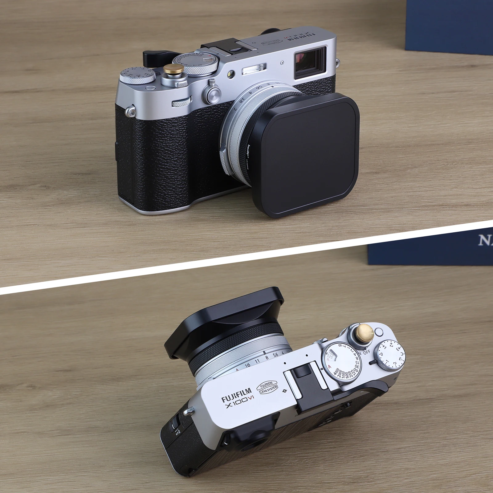 Квадратная Металлическая бленда Haoge с кольцом-адаптером 49 мм для камеры Fujifilm Fuji X100VI X100V X100F X100T X100S X70