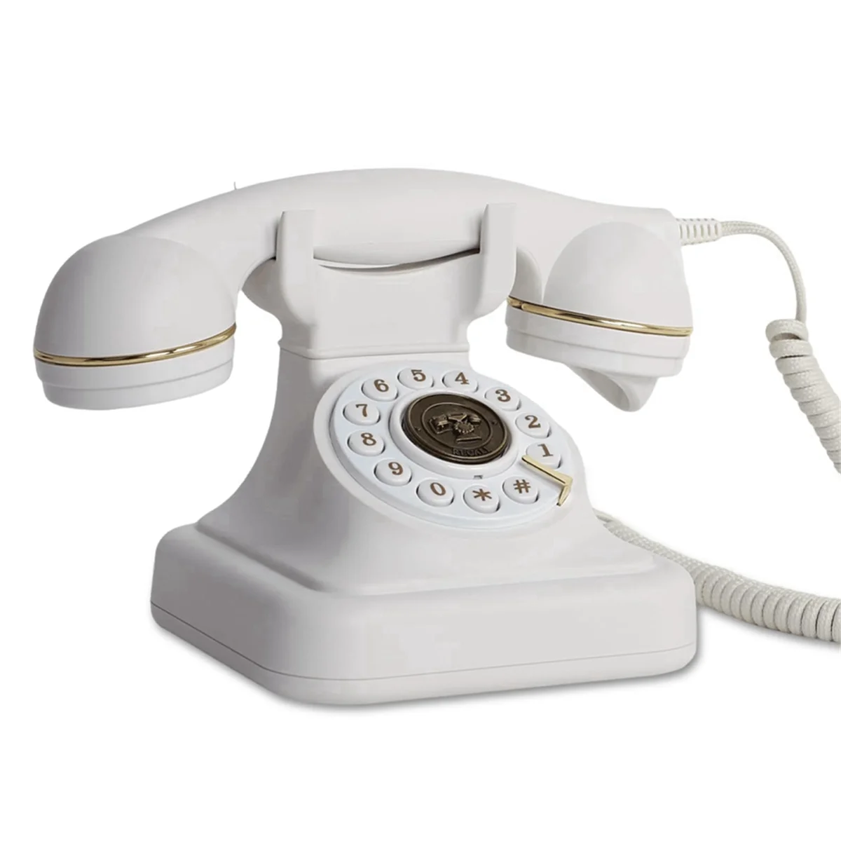 Audio Guest Book Phone Retro Rotary Style Antique Audio Guestbook Phone Message  Vintage Phone White