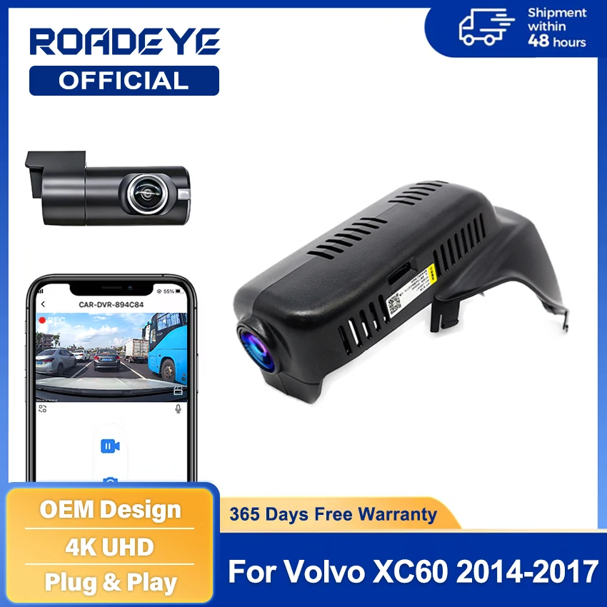 

For Volvo XC60 2014-2017 Plug and Play 4K UHD Dash Cam for Car Camera Recorder Dashcam WIFI Car Dvr Recording Devices Accessorie