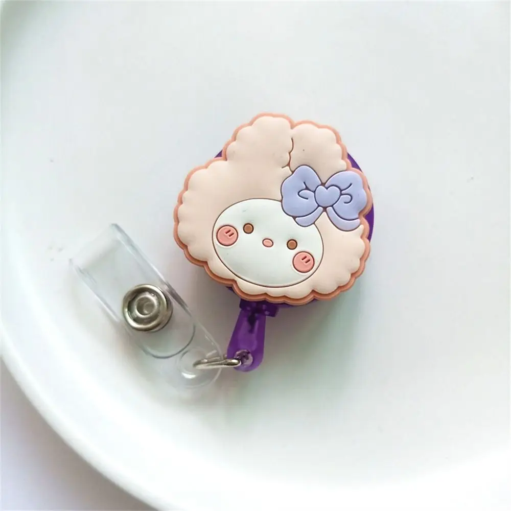 Cartoon Animals Nurse Badge Reel Bear Rabbit Name Tag Retractable Badge Holder Work Card Dinosaur Easy Pull Buckle