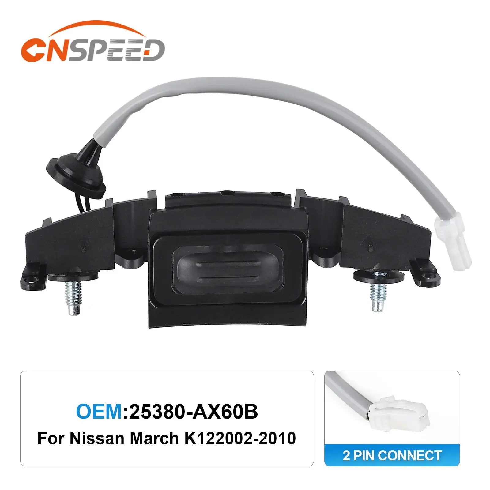 CNSPEED Black Rear Trunk Boot Release Switch Boot Lid Tailgate Trunk Opening Button 25380-AX60B for Nissan Micra K12 2002-2010