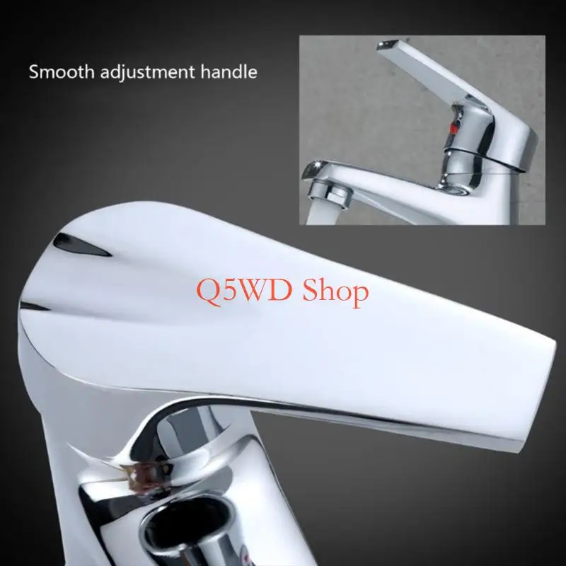 

Q5WD Modern Washroom Mixers Tap Chromes Finish Low Noise Ceramics Cartridges Faucet with Space Saving Designs Outlet Height