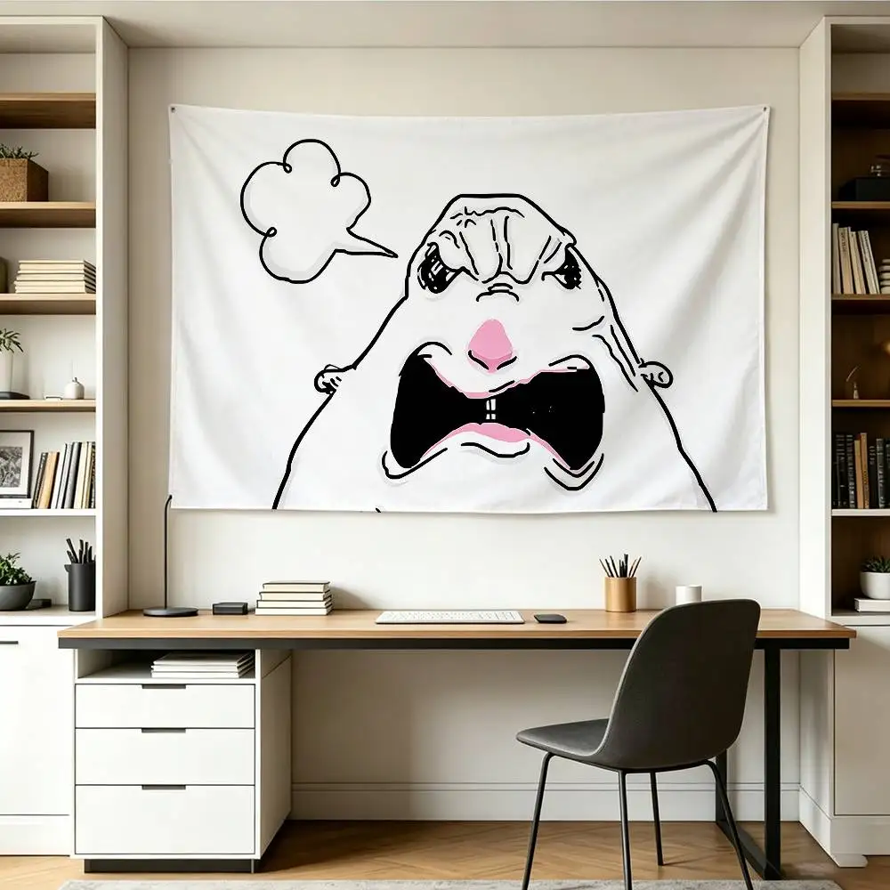 CartoonHC-Hamster Caveman   Flags Wall Hanging Background Art Banner for Bedroom Home Outdoor Decor