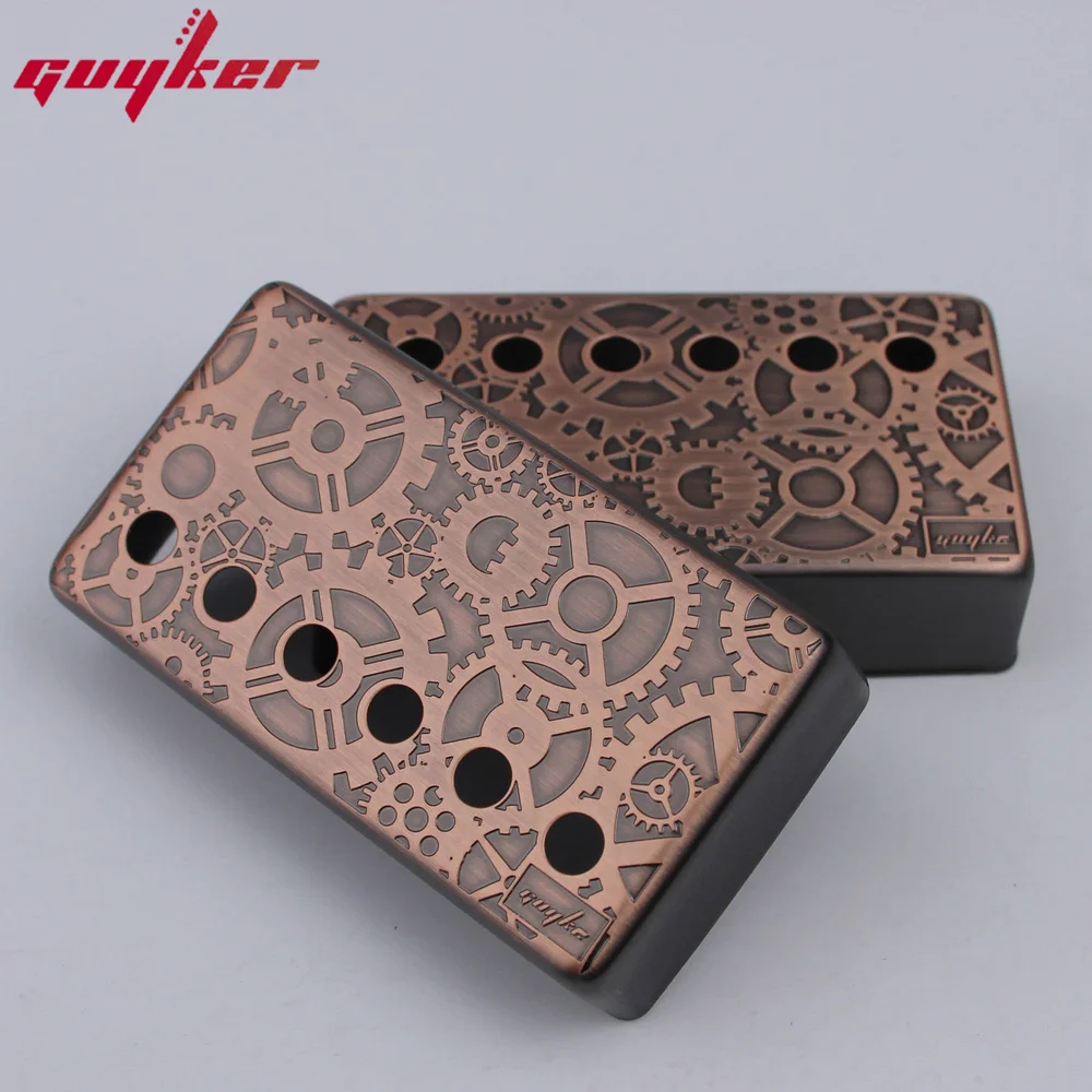 1 Set Humbucker Guitar Pickup Covers Cupronickel Material Gear Pattern Surface for LP Guitar Parts 50 52MM