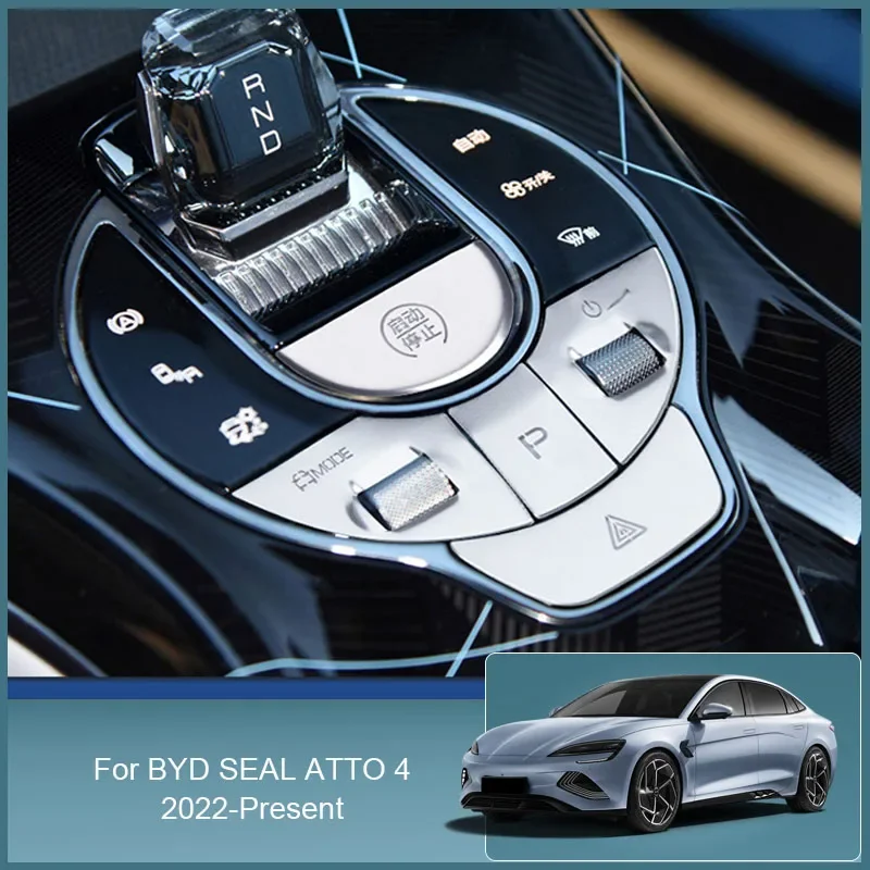 For BYD SEAL ATTO 4 2022-2025 Car Aluminum Alloy Window lift Switch Gear Panel Sequin Steering Wheel Button Sequins Accessories