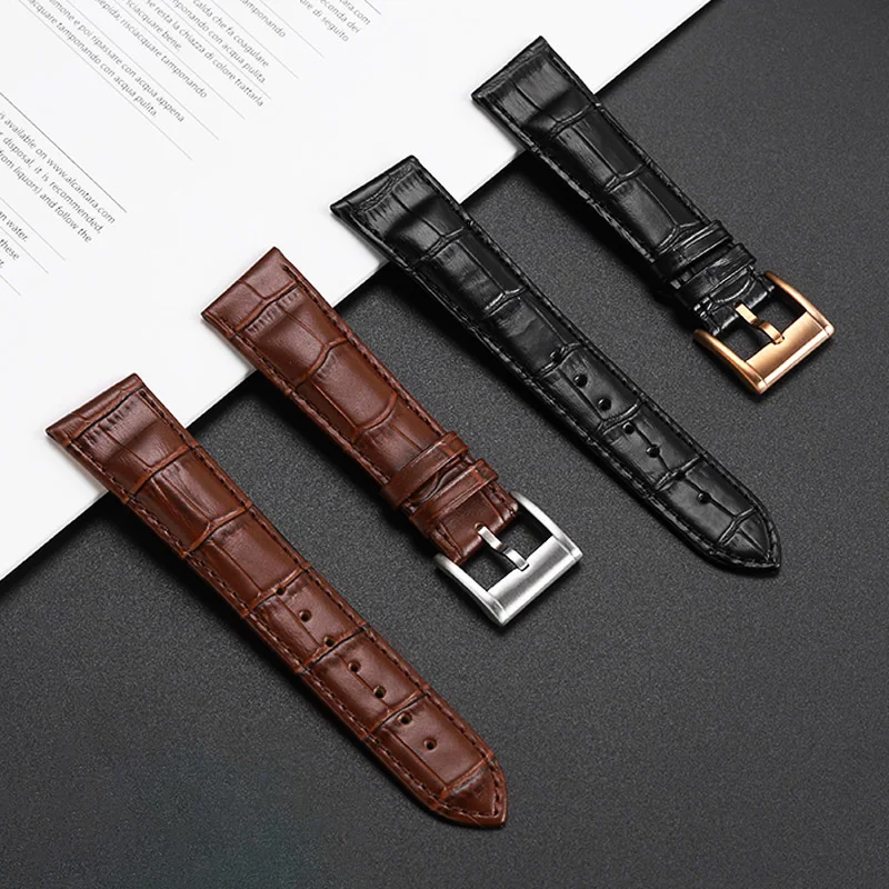 Cowhide diagonal wristband For Hamilton Adventure series H24515551 slanted watchband men's customized accessories 21mm strap