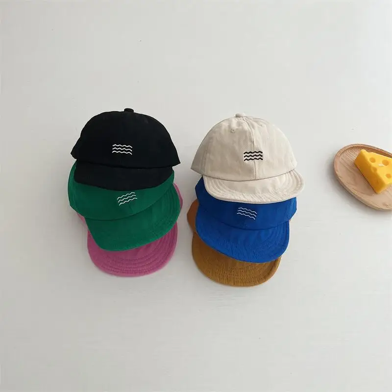 Gorra de béisbol coreana para bebé, ajustable, con visera suave, sombrero para el sol para niños pequeños, niños y niñas, gorras de verano de color sólido con visera.