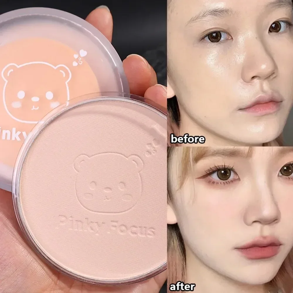 Cartoon Bear Breathable Setting Loose Powder Oil Control Make Up Powder Waterproof Moisturizing Press Powder Brighten Concealers