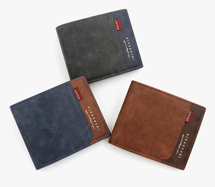 Kostenloser Name Gravur neue Männer kurze Brieftaschen hochwertige klassische Karten halter einfache männliche Geldbörse Reiß verschluss Münz tasche Männer Geld klammern – Detail 3
