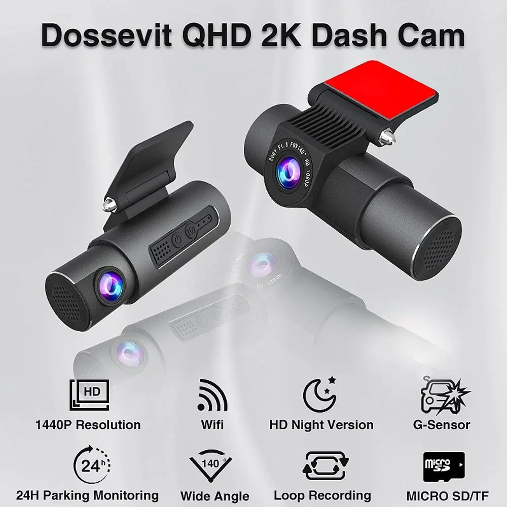 BQCC New Dash Cam 2K Wifi on-board hard disk recorder 1440P wide-angle 2-lens tachograph