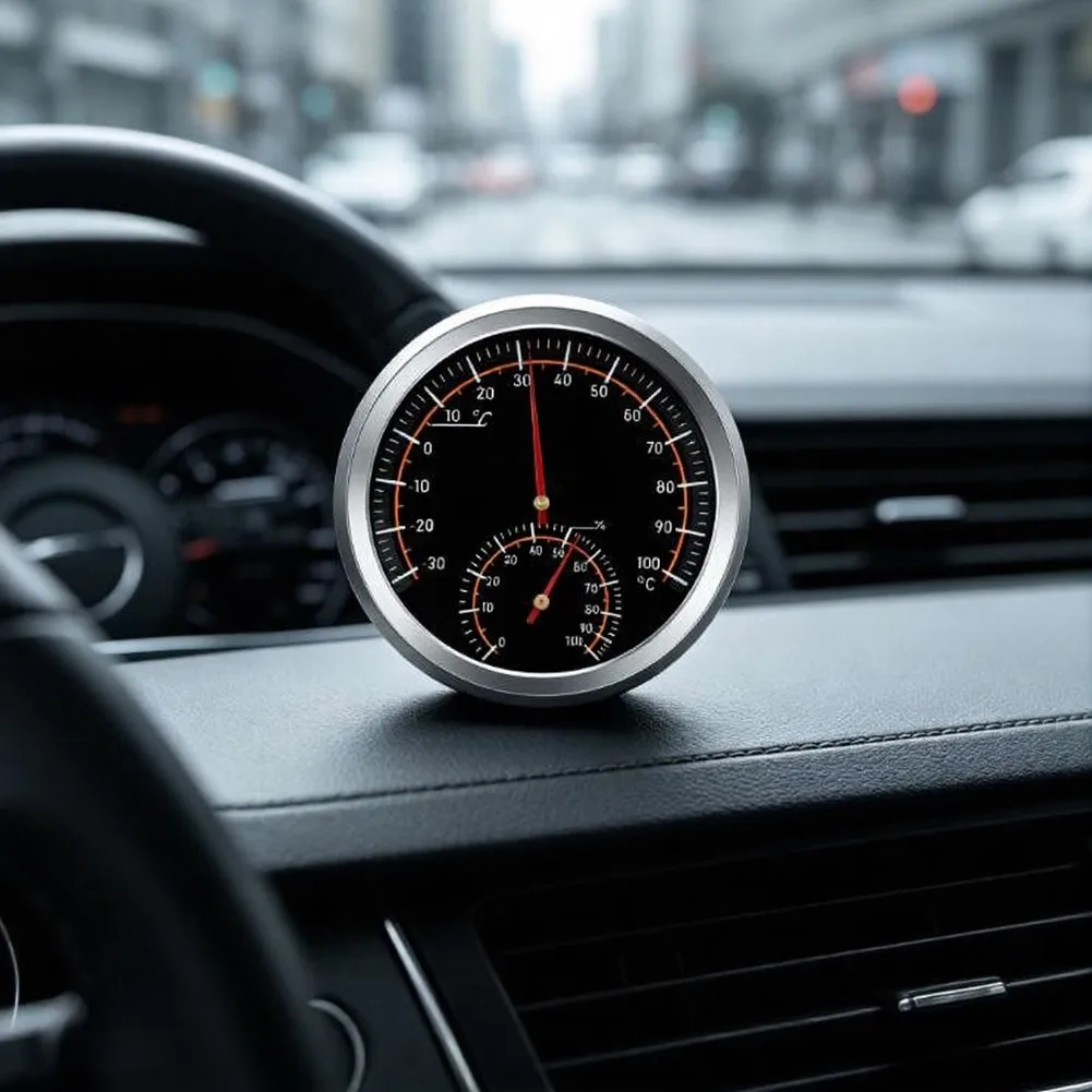 6.7 Cm Diameter Hygrometer For Cars, Indoor Use Ranging From -30°C To 100°C Thermometer Car House Temperature