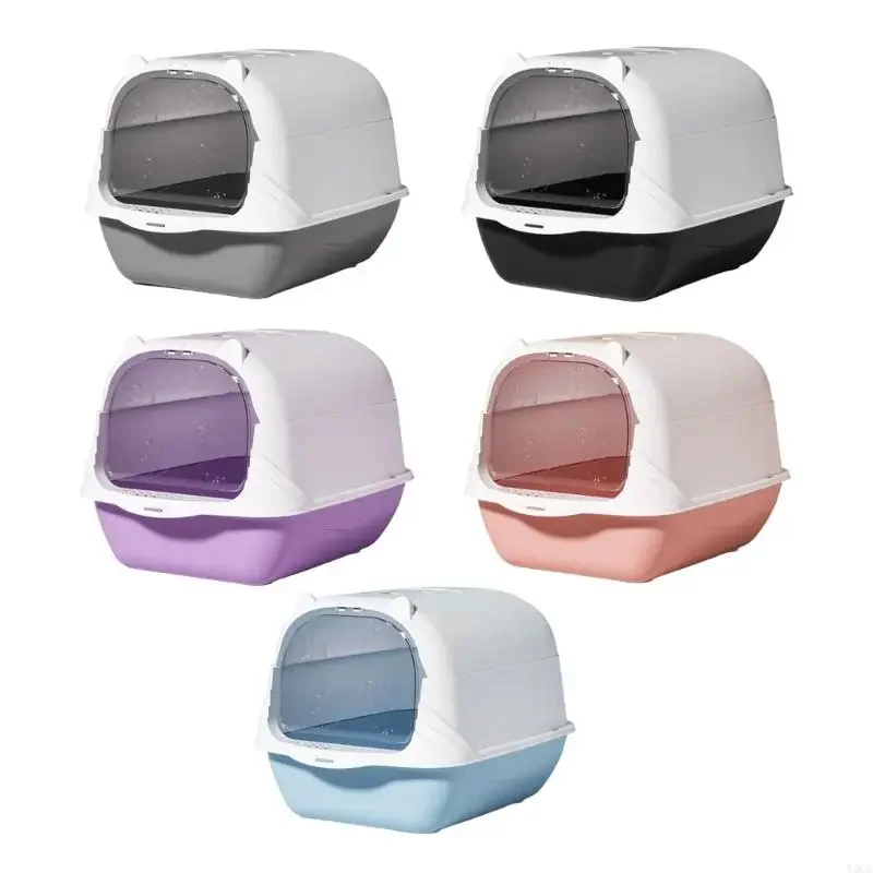 Large Enclosed Cats Litter Box with Odor Blocking Filter and Detachable Lid Litter Shovel for Simple Maintenance Y5GB