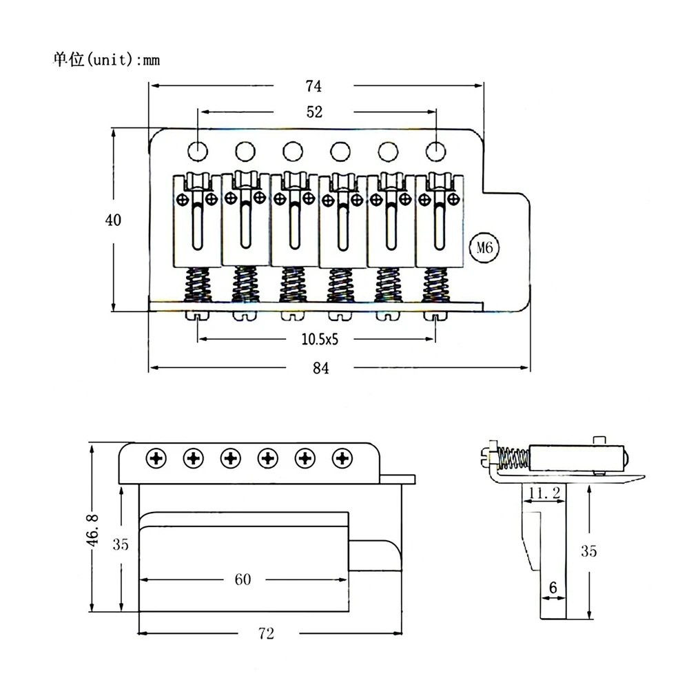 Набор винтажных роликовых седлов 6 нитей, мостовая система Tremolo с Whammy Bar для FD ST SQ сменный фиксатор для электрогитары