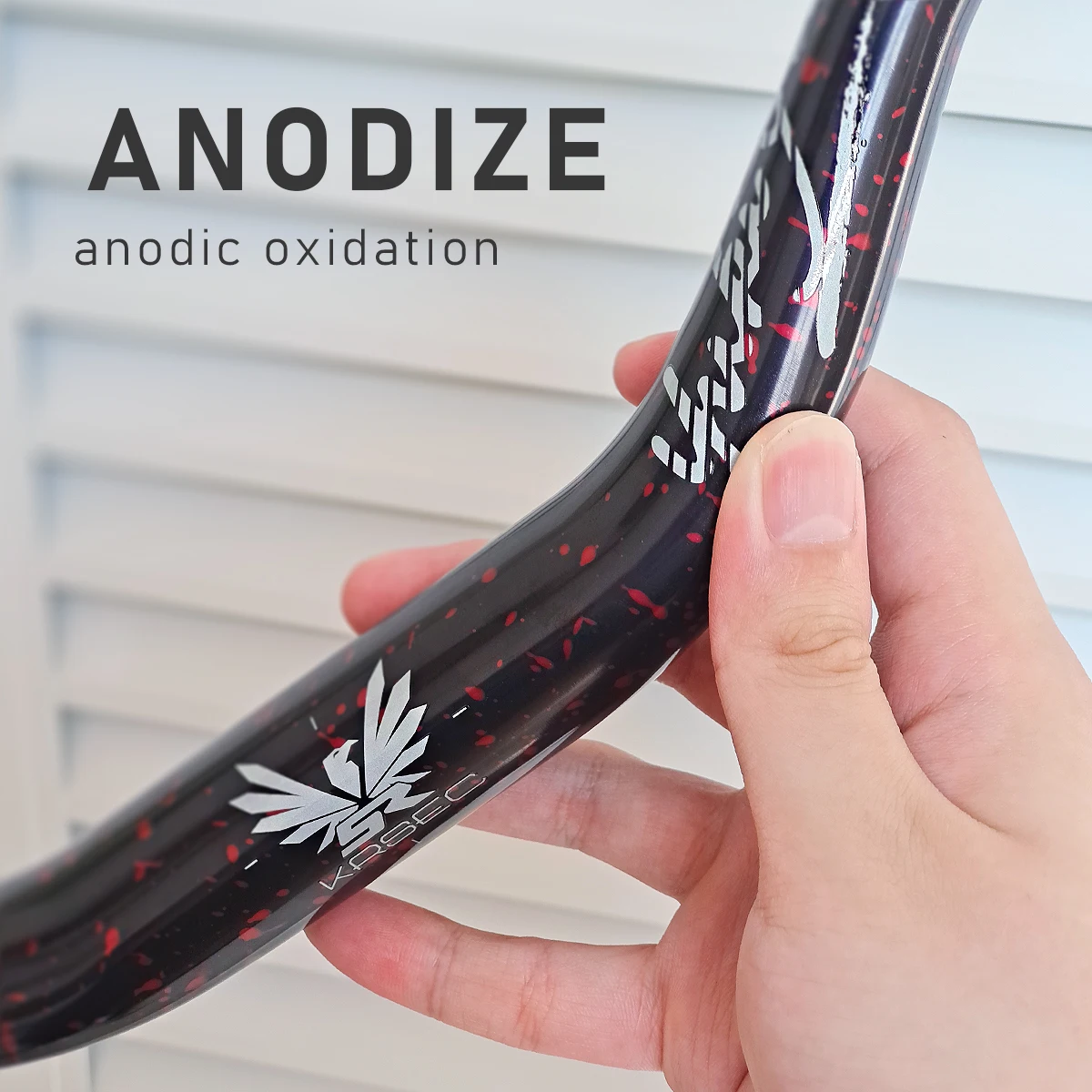 KRSEC 31,8 mm Mountainbike-Lenker, Fahrrad-Riser-Lenker aus Aluminiumlegierung, 55 mm Aufstieg, 780 mm Länge, Lenker mit heller Oberfläche – Detail 5