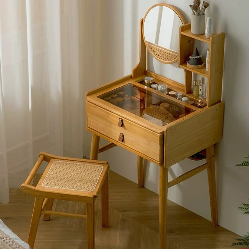 Bedroom Furniture， Firm New Dresser Storage With Rack Simple Makeup Table Integrated Makeup Mirror Small Bedside Storage Cabinet