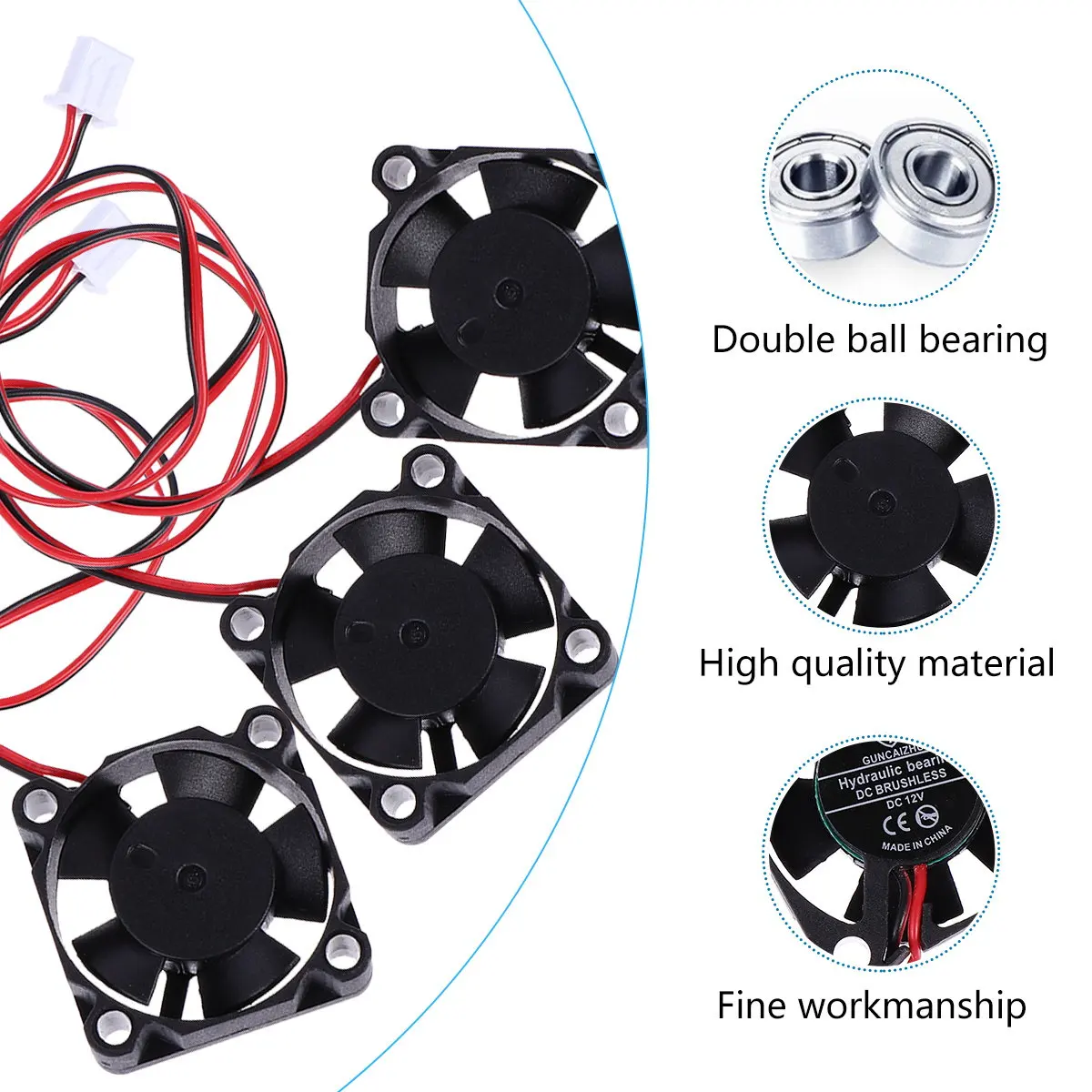 

Набор из 6 мини-вентиляторов DC 12V: бесшумные охлаждающие вентиляторы для 3D-принтеров, высокопроизводительные, с низким уровнем шума, черные, для небольших устройств