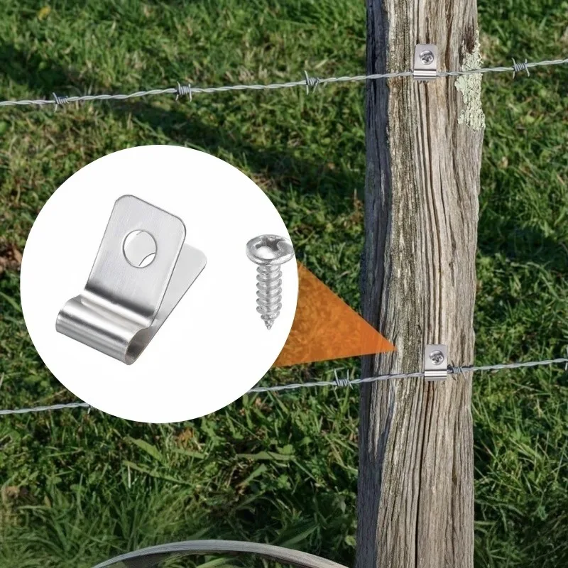 

85 Clips + 85 Nails, Wire Mesh Clips, Sturdy, for Farm & Livestock Fencing