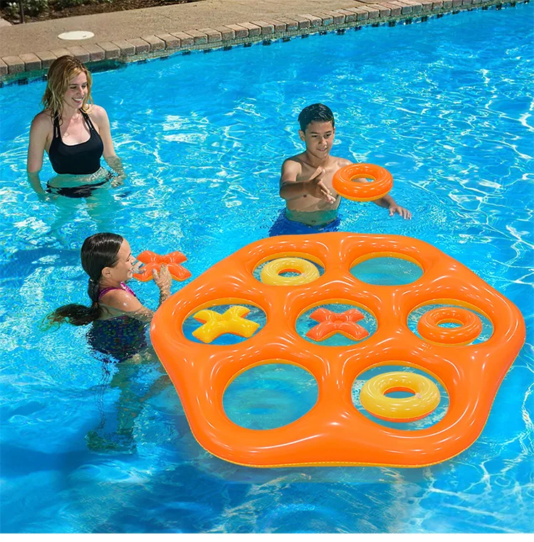 Juego de Lanzamiento de Anillos Inflable Hexagonal 2026, Juguete de PVC para Interacción entre Padres e Hijos, Juego de Piscina para Diversión Acuática Familiar en Verano