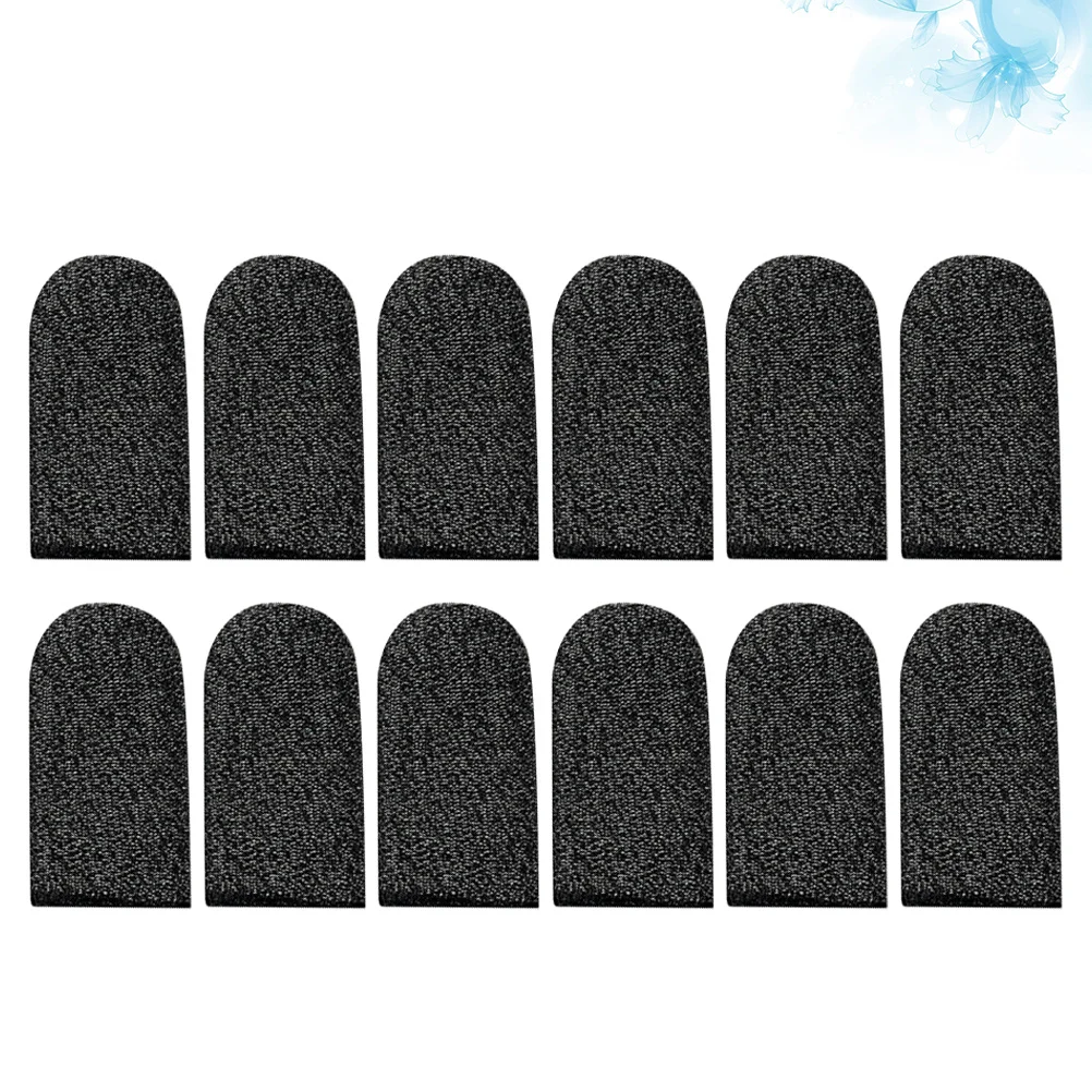 10 قطع من أغطية الأصابع المقاومة للعرق وأكمام إصبع من النايلون المرن المقاوم للاهتراء باللون الأسود لحماية شاشة اللمس المتنقلة للألعاب #1