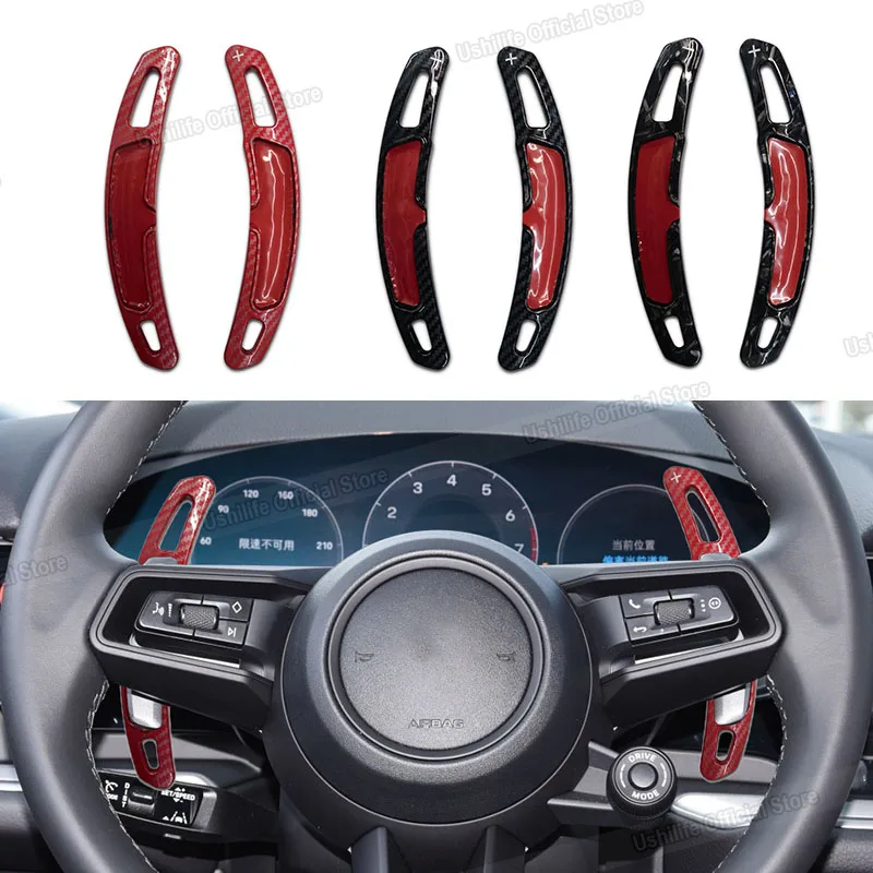 Car Steering wheel paddle shifters Carbon Fiber Shift Paddle Blade Fit For Porsche Panamera Macan Cayenne Carrera 991 718